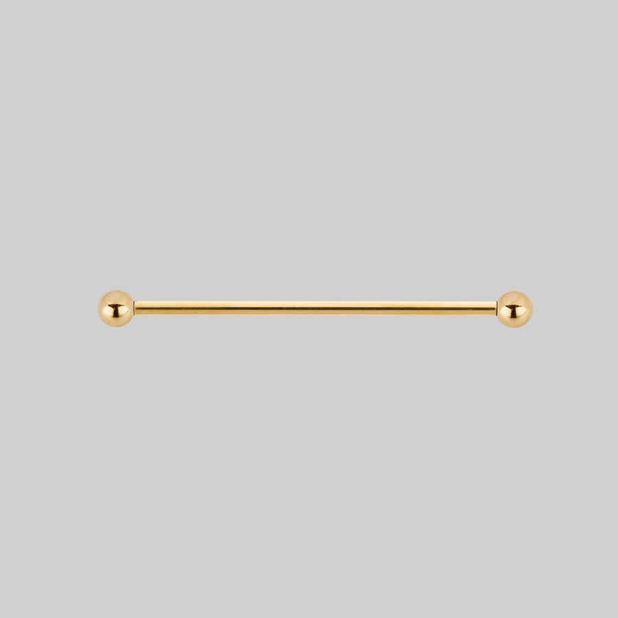 Titanium straight barbell gold