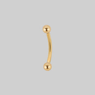 Titanium curved barbell gold 10mm second image