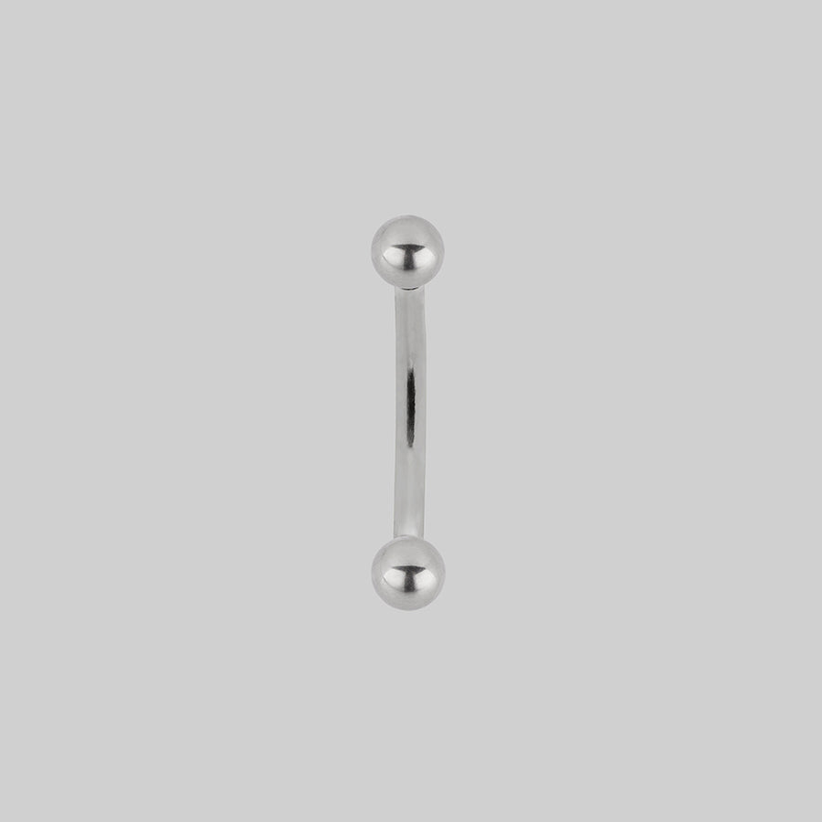 Titanium Curved Barbell - Silver Silver titanium curved barbell silver 10mm