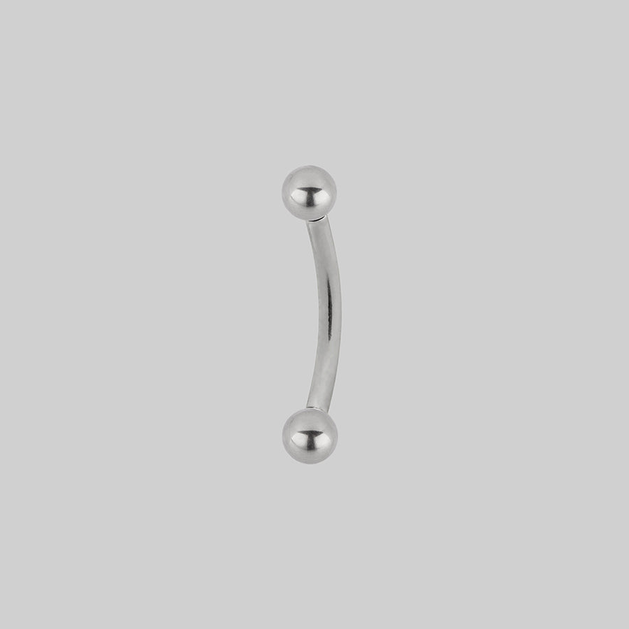 Titanium Curved Barbell - Silver Silver titanium curved barbell silver 10mm