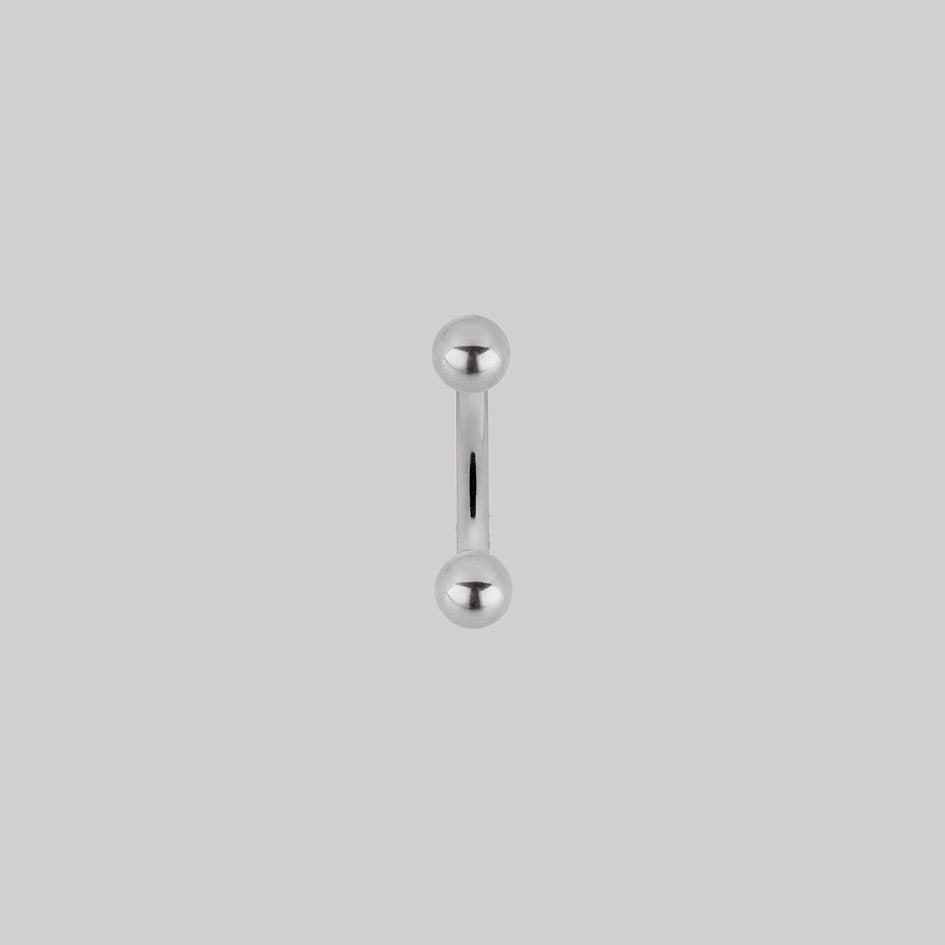 Silver titanium curved barbell silver 6mm