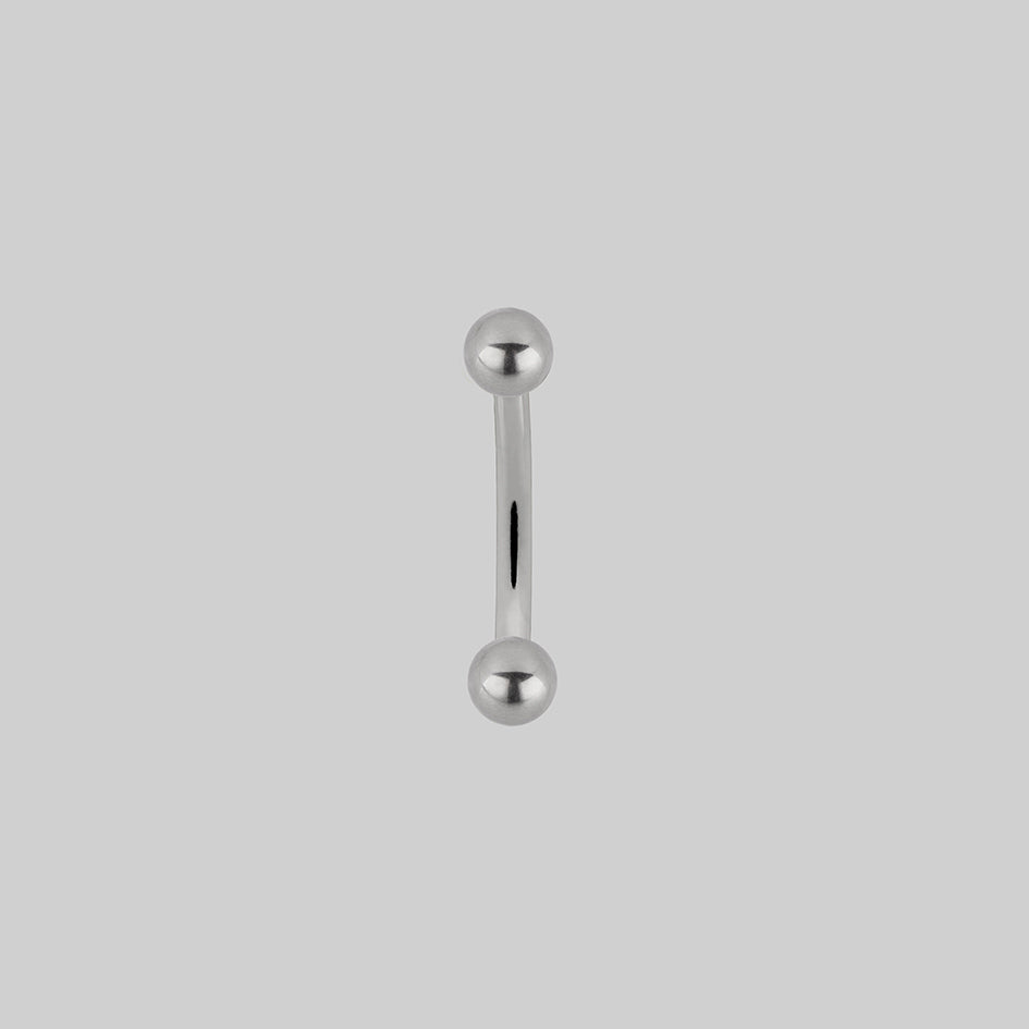 Silver titanium curved barbell silver 8mm