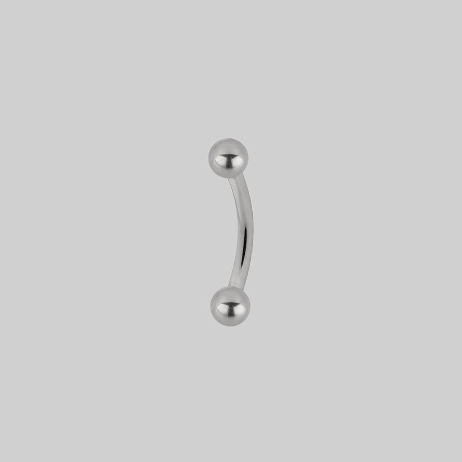 Silver titanium curved barbell silver 8mm