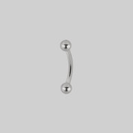 Silver titanium curved barbell silver 8mm