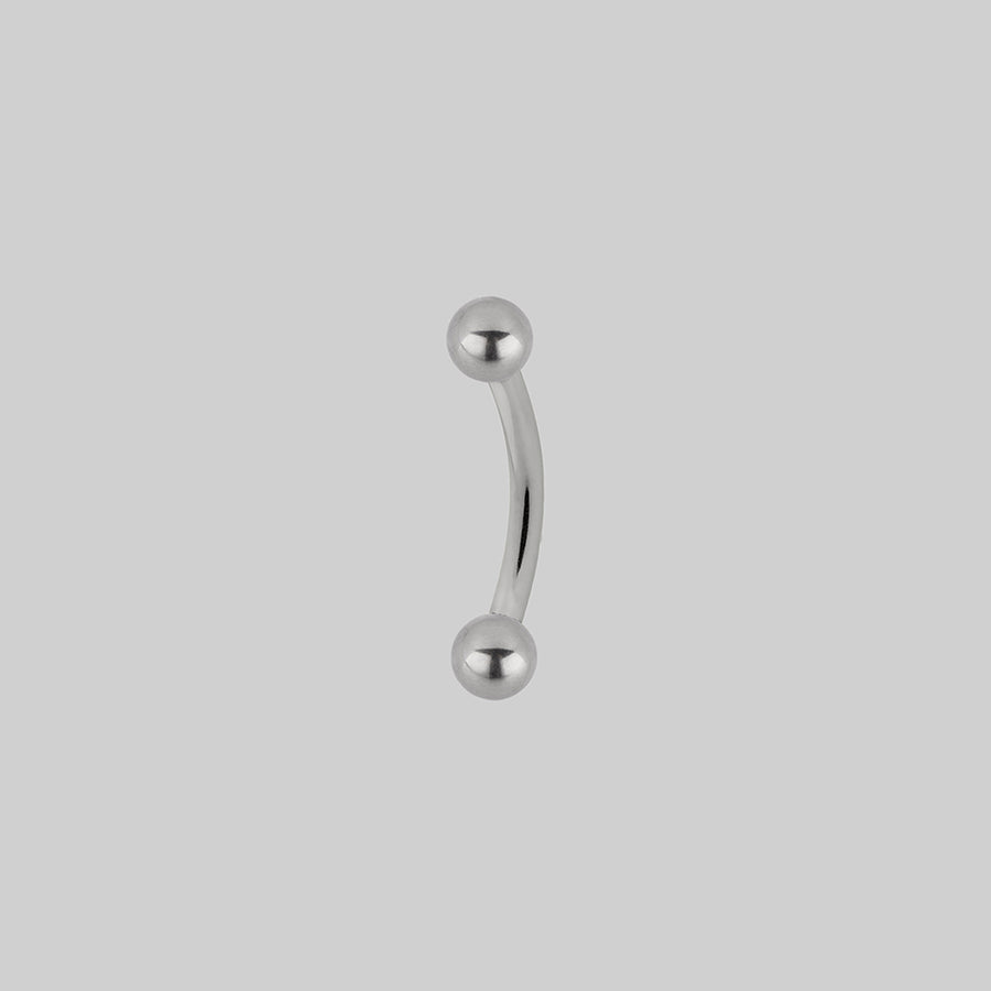 Titanium Curved Barbell - Silver Silver titanium curved barbell silver 8mm