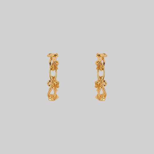 VALERIAN. Climbing Ivy Hoop Earrings - Gold