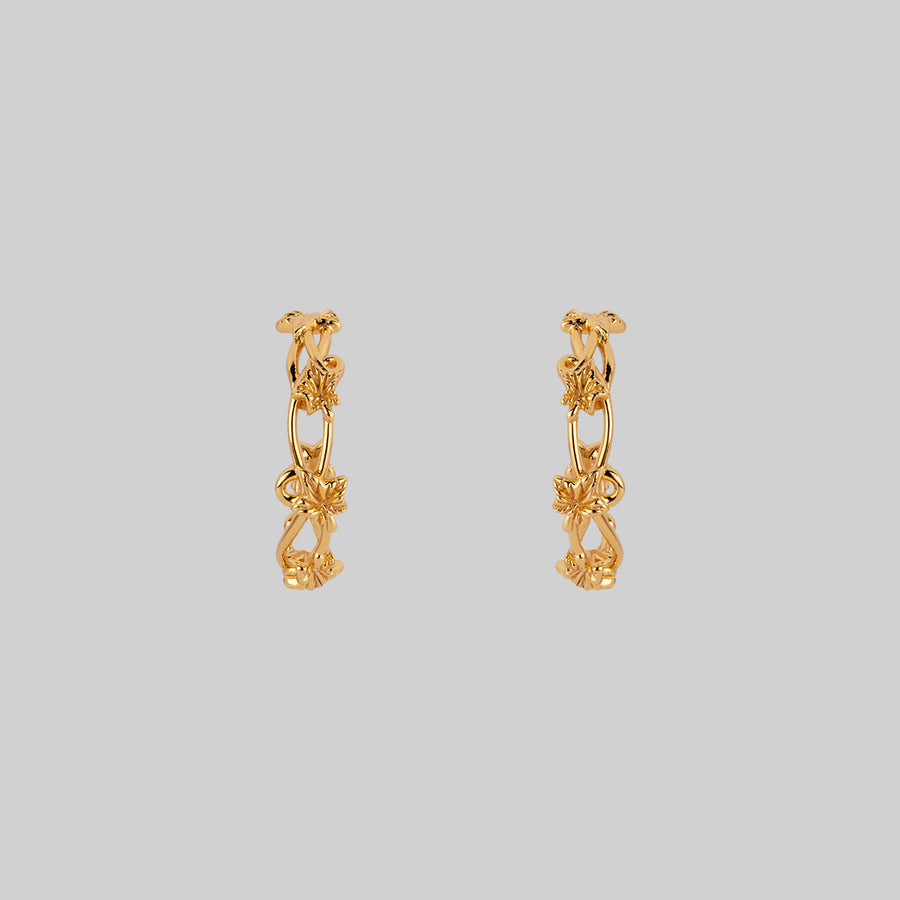 VALERIAN. Climbing Ivy Hoop Earrings - Gold