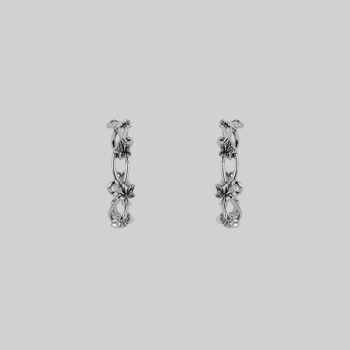 VALERIAN. Climbing Ivy Hoop Earrings - Silver