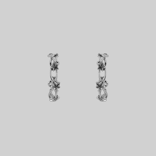 VALERIAN. Climbing Ivy Hoop Earrings - Silver
