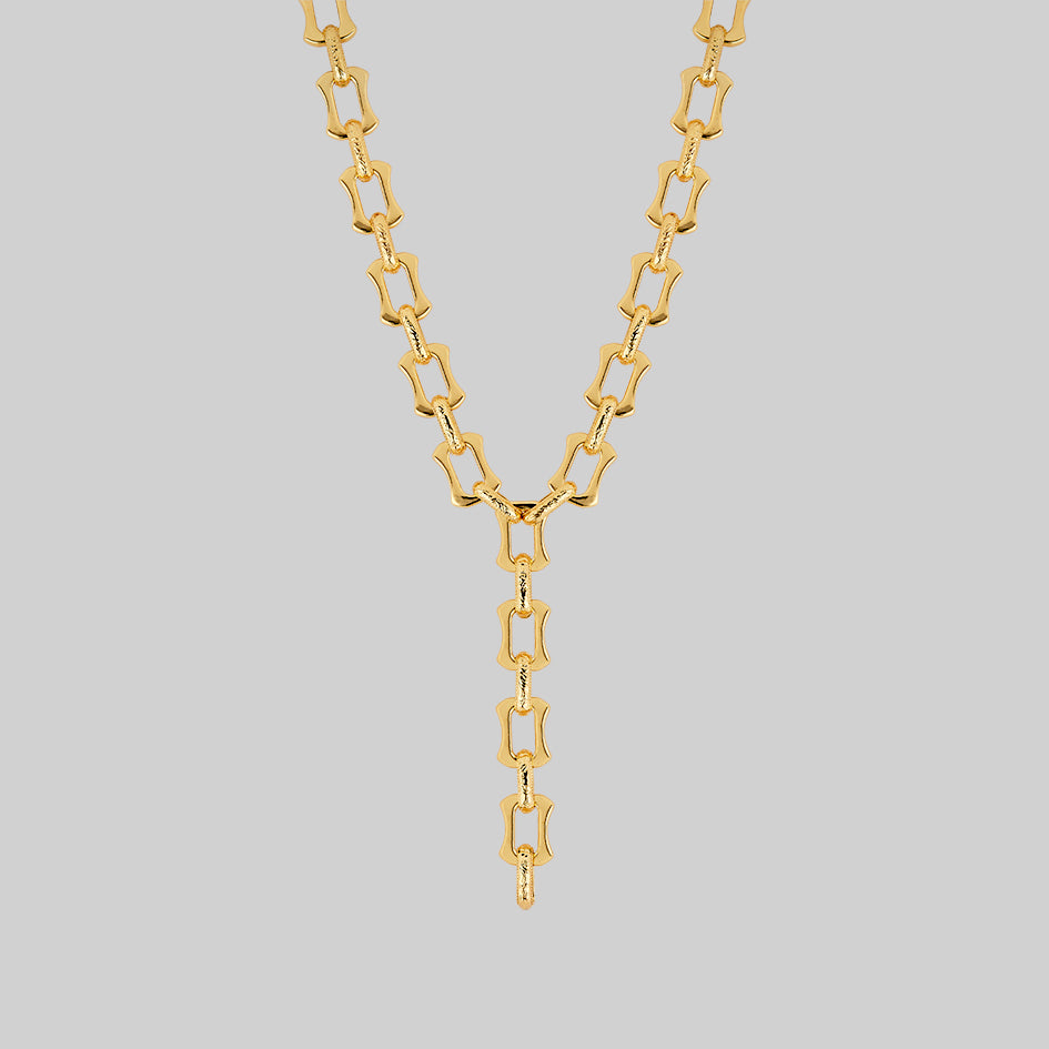 gold plated lariat style chain