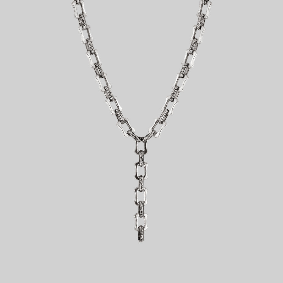 VANQUISH. Chunky Lariat Chain - Silver