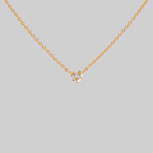 VEIL. Gothic Trefoil Glass Necklace - Gold
