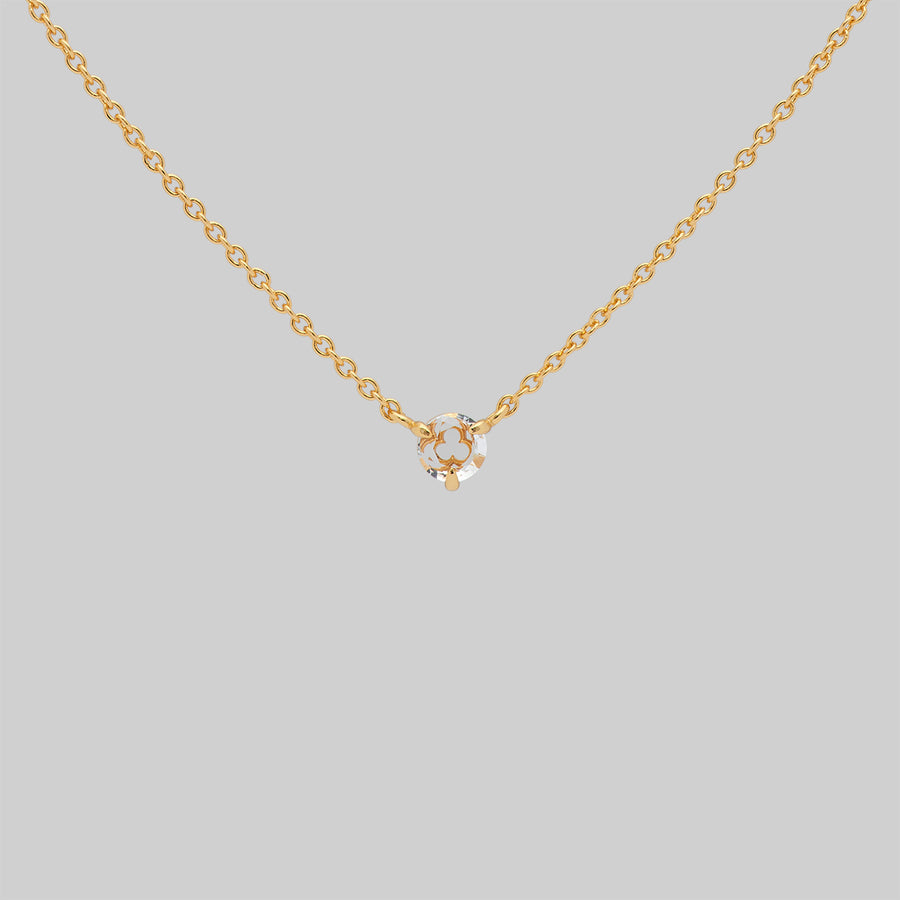 VEIL. Gothic Trefoil Glass Necklace - Gold