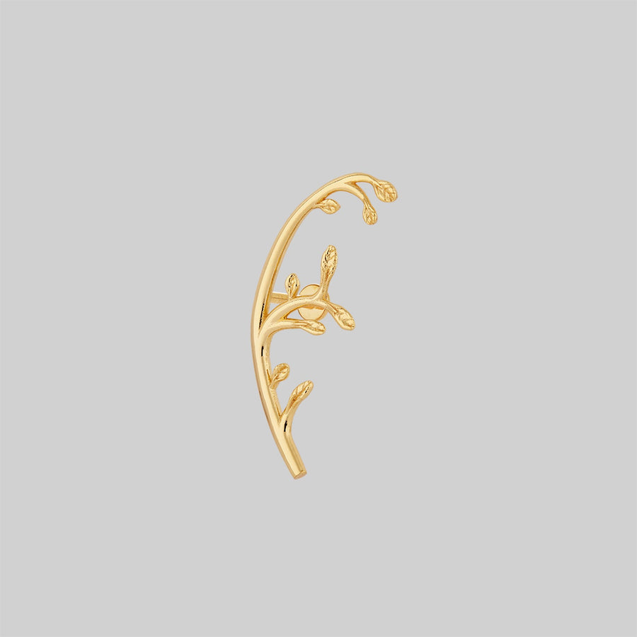 VENETIA. Delicate Leaf Vine Stud Earring - Gold leaf vine stud earring