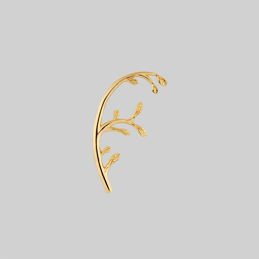 VENETIA. Delicate Leaf Vine Stud Earring - Gold gold cartilage helix stud earring
