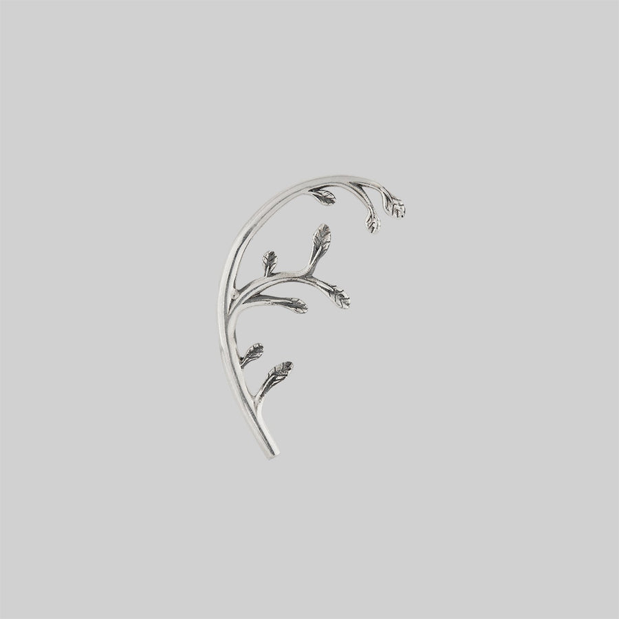 VENETIA. Delicate Leaf Vine Stud Earring - Silver leaf vine helix stud earring