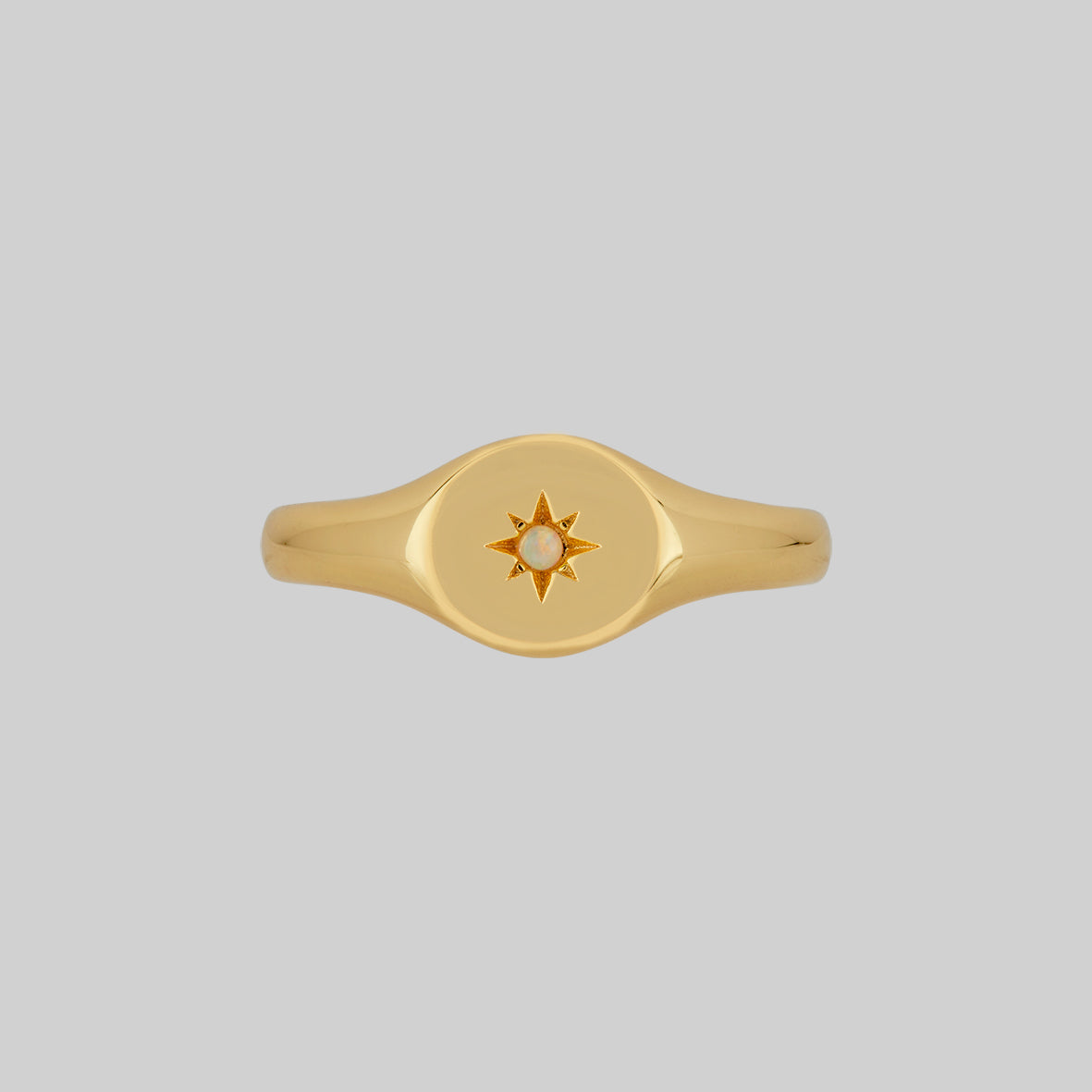 gold plated oval signet ring