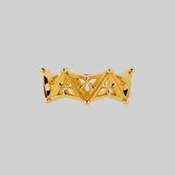 gothic trefoil ring band gold