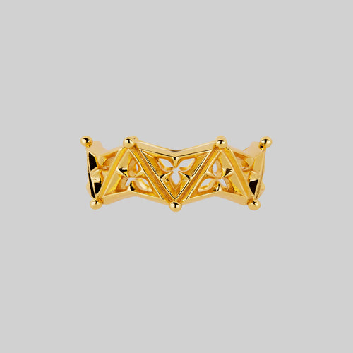 RULE. Ornate Flourish Band Ring - Gold