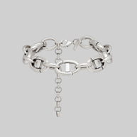 Silver chunky ladder link chain bracelet