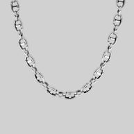 chunky ladder link chain necklace silver