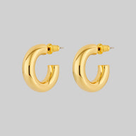 gold chunky small hoop earrings