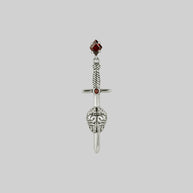 silver sword anatomical brain earring