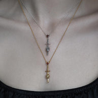 ALL MY HEART. Sword & Heart Necklace - Gold