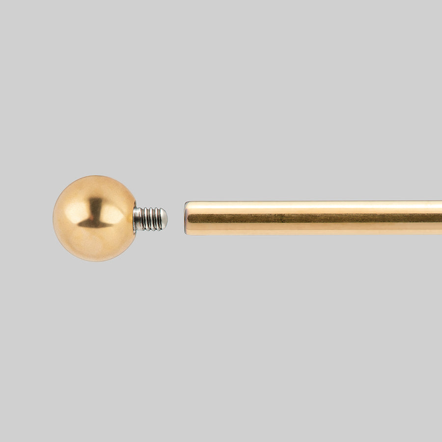 Titanium Curved Barbell - Gold gold ball and screw cartilage piercing