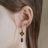 gold gothic vintage inspired hoop earrings