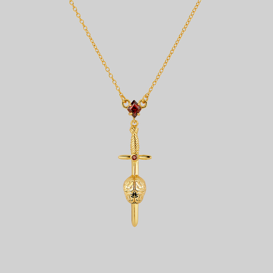 ALL MY MIND. Sword & Brain Necklace - Gold