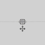 silver gothic cubic zirconia cluster collar