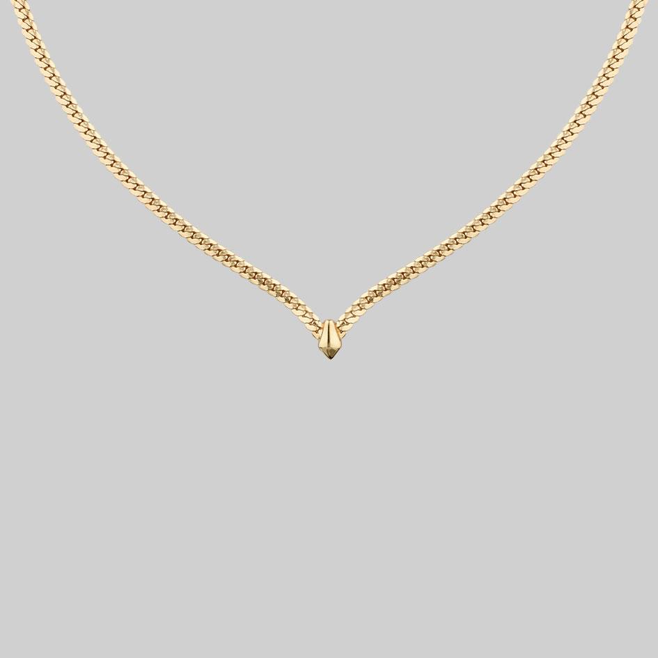 gold chevron collar necklace