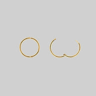 DEVOTION. Black Heart & Sword Hoop Earrings - Gold