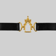 LENORE. Gothic Arch Window Satin Choker - Gold