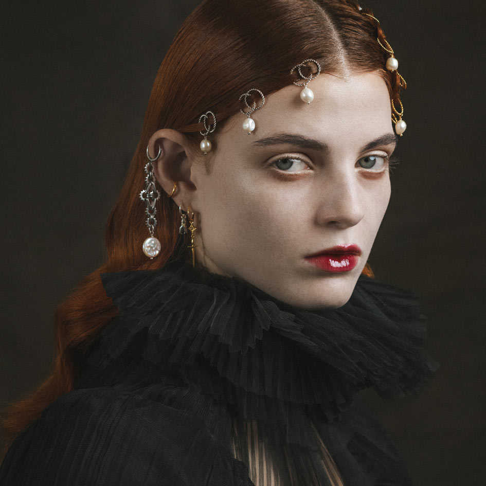 pearl hair rings gothic hair accessories