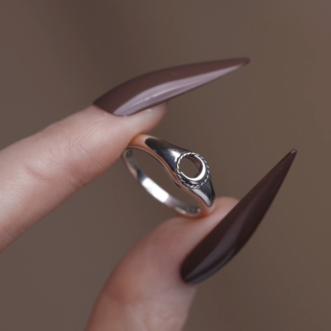 gothic crescent moon ring