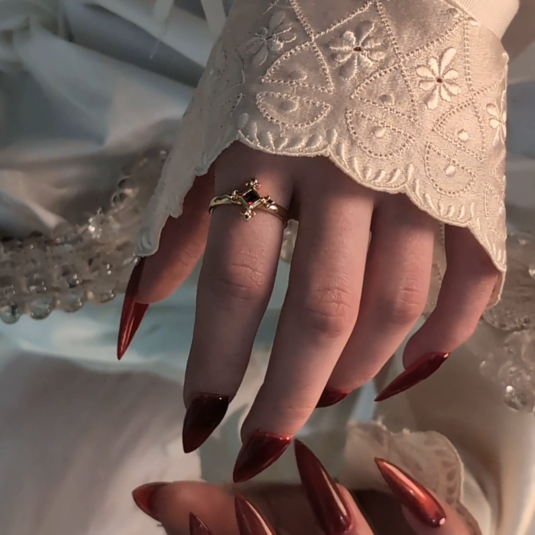 gold medieval cross ring