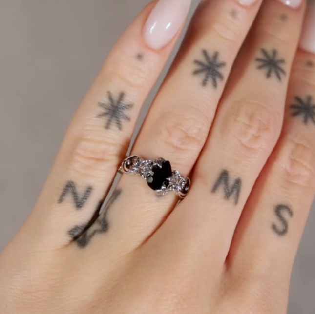 Feronia silver black onyx gemstone ring video