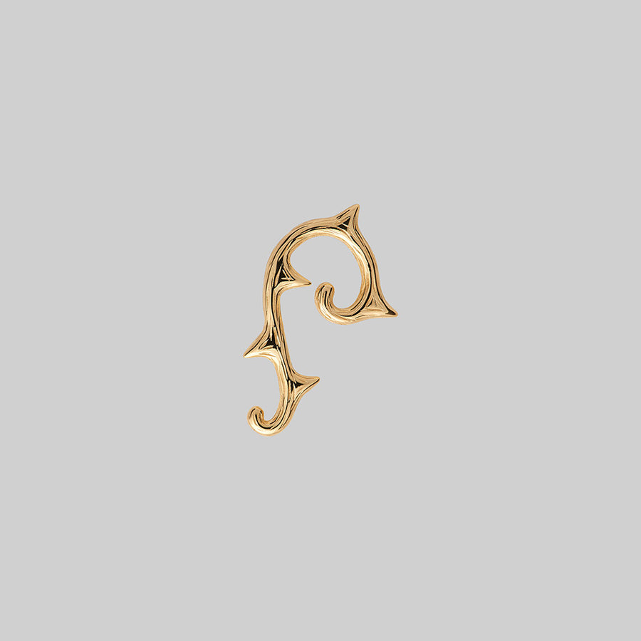 TAUNT. Thorn Stud Earring - Gold gold thorn gothic stud right earring