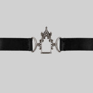 LENORE. Gothic Arch Window Satin Choker - Silver