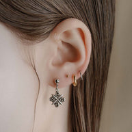 silver crest vintage inspired whimsy goth earrings