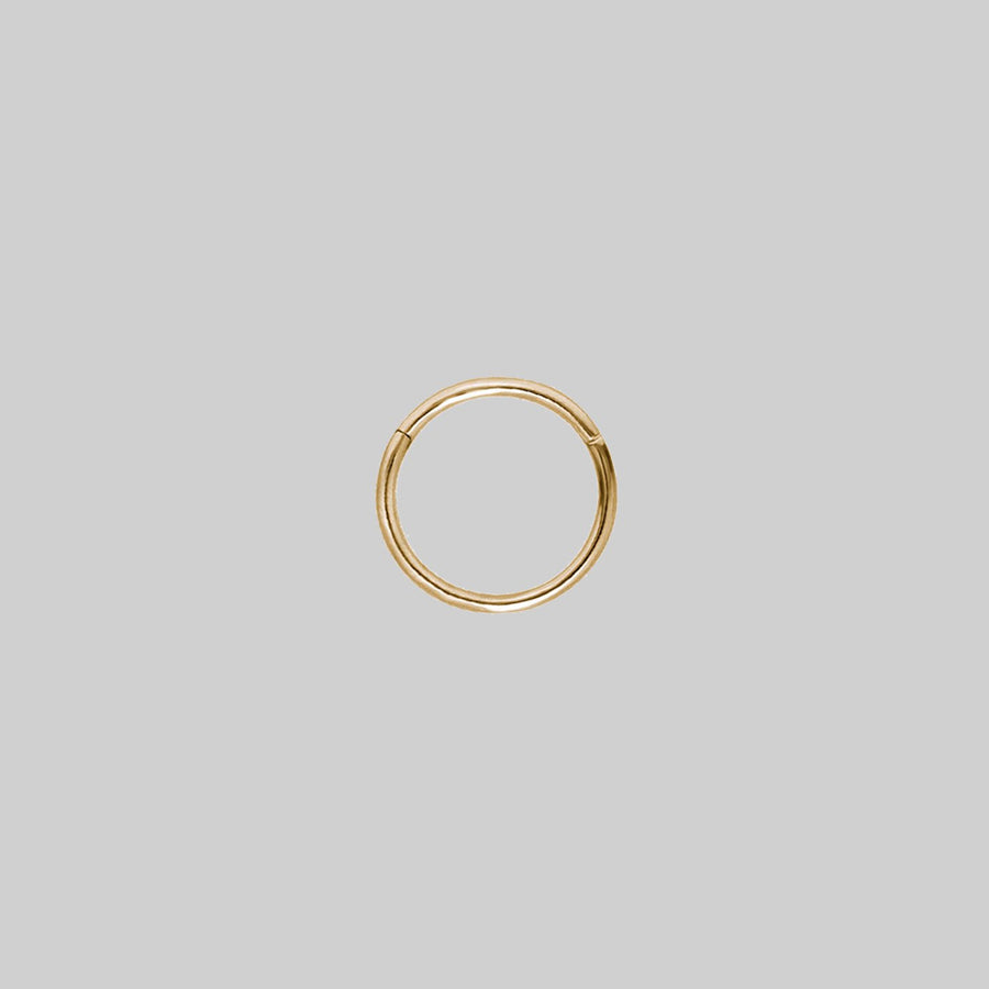 A simple gold clicker hoop ring 10mm
