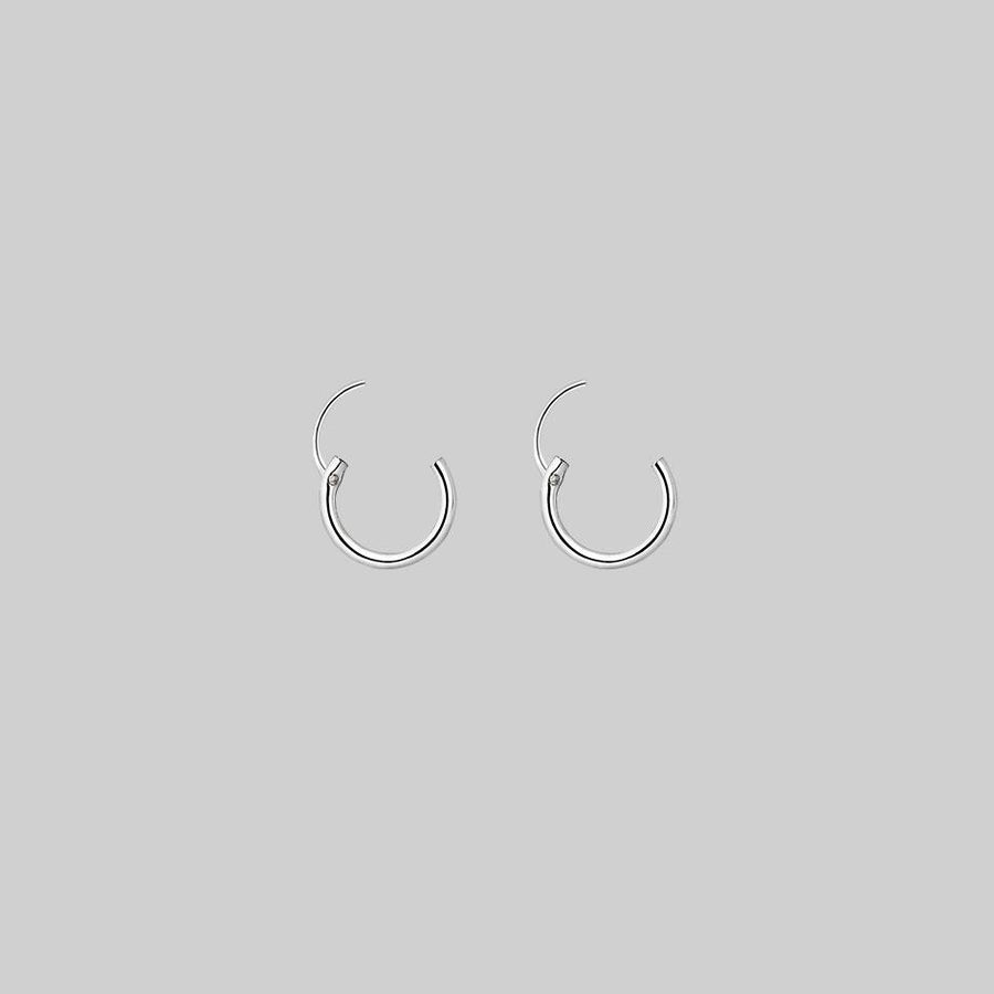 Small Silver Hoops simple everyday sleeper hoops