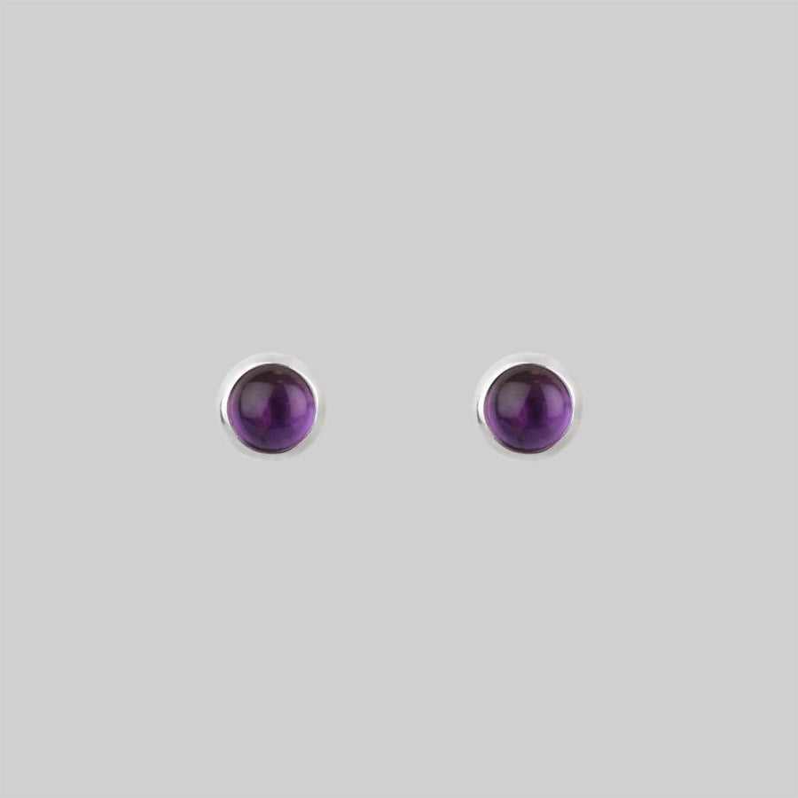 Amethyst tiny stud earrings