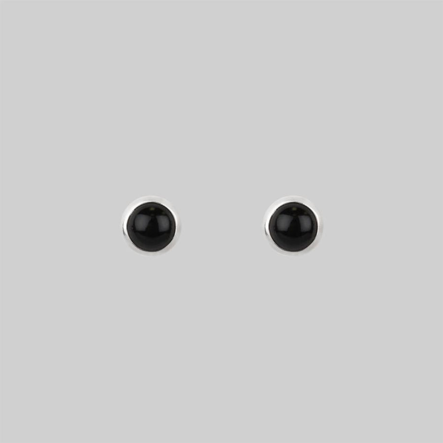 Black onyx sterling silver stud earrings