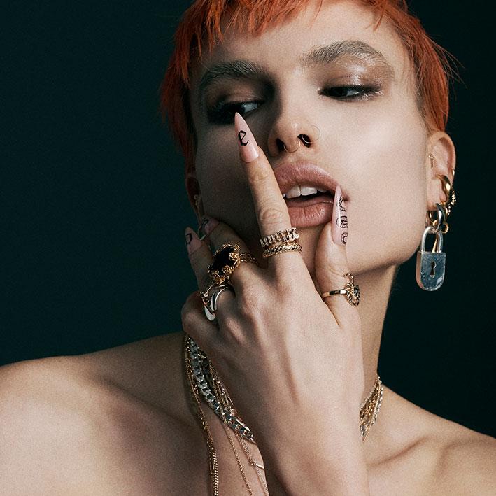 Gold snake skin ring