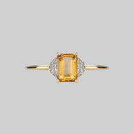 Citrine Quartz gemstone gold ring