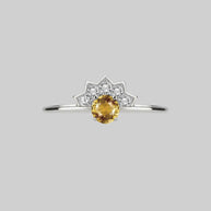 starbust citrine quartz gemstone ring