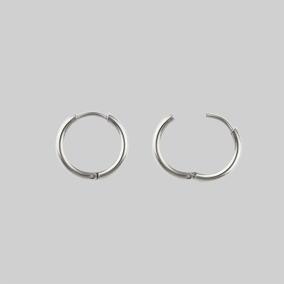 MERCY. Sword Hoop Earrings - Silver